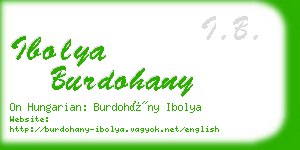 ibolya burdohany business card